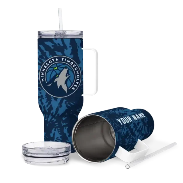 custom minnesota timberwolves burst swirl midnight blue curved tumbler high quality 1.webp