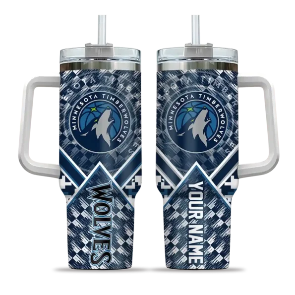 custom minnesota timberwolves chevron angle midnight blue curved tumbler best selling 1.webp