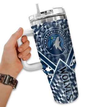 custom minnesota timberwolves chevron angle midnight blue curved tumbler fashion forward 1.webp
