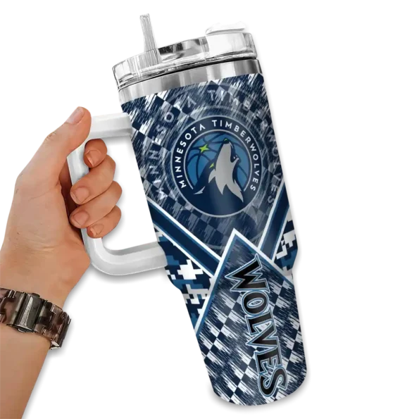 custom minnesota timberwolves chevron angle midnight blue curved tumbler fashion forward 1.webp