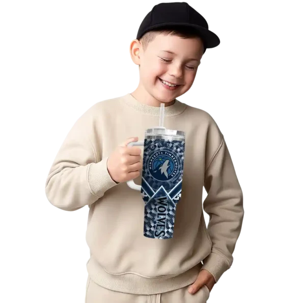 custom minnesota timberwolves chevron angle midnight blue curved tumbler latest model 1.webp
