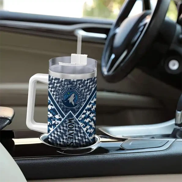 custom minnesota timberwolves chevron angle midnight blue curved tumbler trendy 1.webp