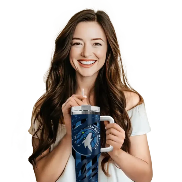 custom minnesota timberwolves claw cut midnight blue black curved tumbler premium grade 1.webp