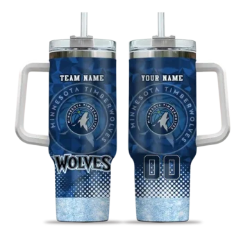 custom minnesota timberwolves geometric prism midnight blue curved tumbler best selling 1.webp