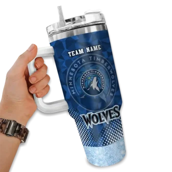 custom minnesota timberwolves geometric prism midnight blue curved tumbler fashion forward 1.webp