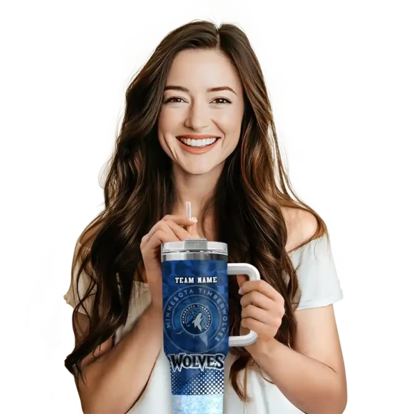 custom minnesota timberwolves geometric prism midnight blue curved tumbler premium grade 1.webp