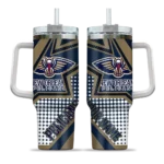 custom new orleans pelicans arrow burst navy curved tumbler best selling 1.webp