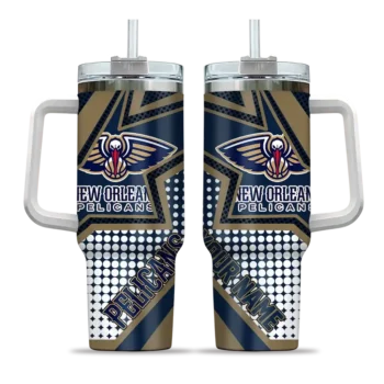 custom new orleans pelicans arrow burst navy curved tumbler best selling 1.webp
