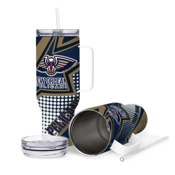 custom new orleans pelicans arrow burst navy curved tumbler high quality 1.webp