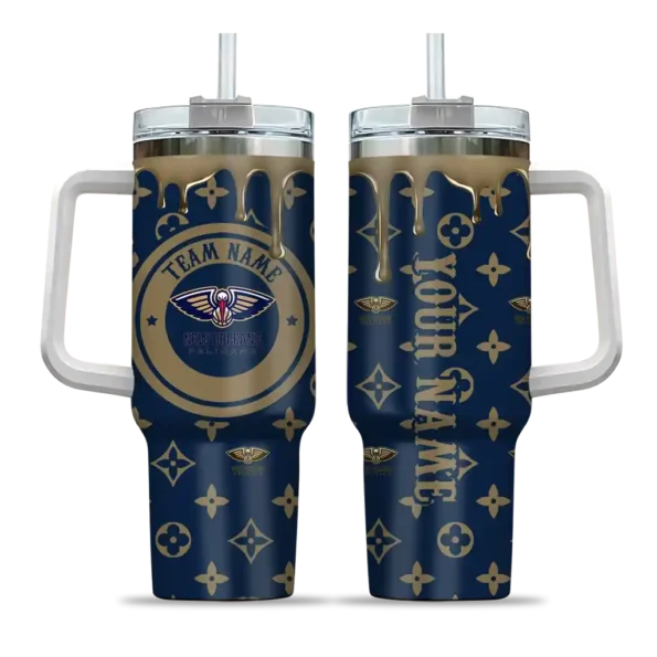 custom new orleans pelicans bullseye drips navy curved tumbler best selling 1.webp