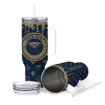 custom new orleans pelicans bullseye drips navy curved tumbler best selling 1.webp