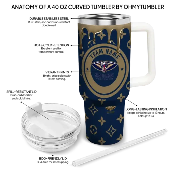 custom new orleans pelicans bullseye drips navy curved tumbler new arrival 1.webp