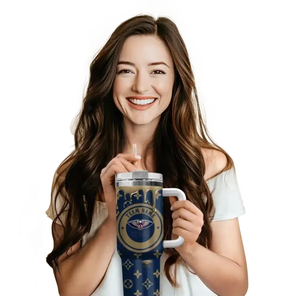 custom new orleans pelicans bullseye drips navy curved tumbler premium grade 1.webp