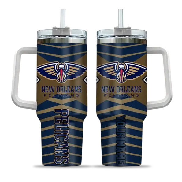 custom new orleans pelicans chevron layers navy curved tumbler best selling 1.webp