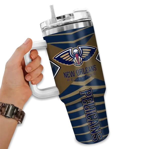 custom new orleans pelicans chevron layers navy curved tumbler fashion forward 1.webp