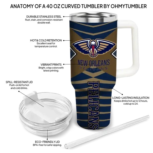 custom new orleans pelicans chevron layers navy curved tumbler new arrival 1.webp