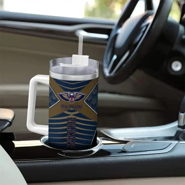 custom new orleans pelicans chevron layers navy curved tumbler trendy 1.webp