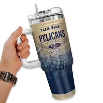 custom new orleans pelicans gradient dots navy curved tumbler fashion forward 1.webp