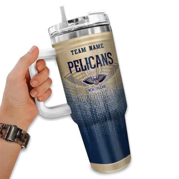 custom new orleans pelicans gradient dots navy curved tumbler fashion forward 1.webp