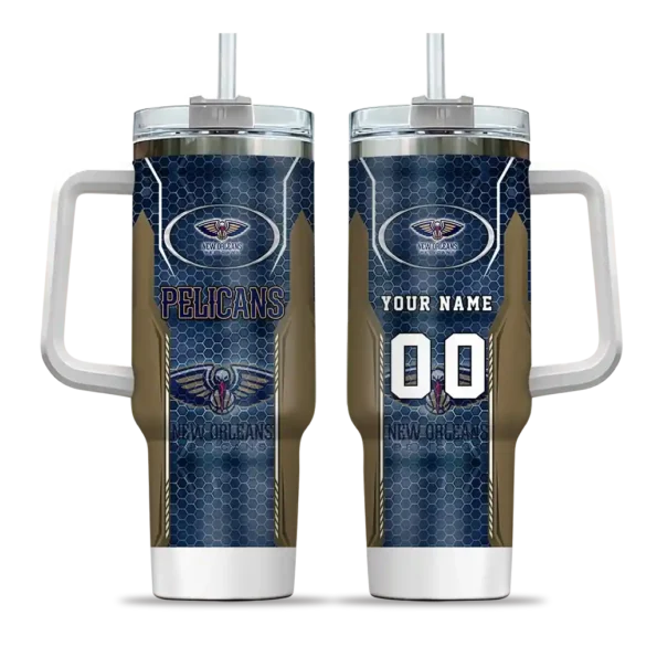 custom new orleans pelicans hexagon armor navy curved tumbler best selling 1.webp