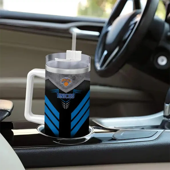 custom new york knicks arrow armor blue black curved tumbler trendy 1.webp