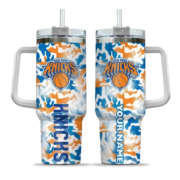 custom new york knicks camo mashup blue white curved tumbler best selling 1.webp