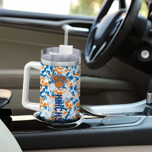 custom new york knicks camo mashup blue white curved tumbler trendy 1.webp