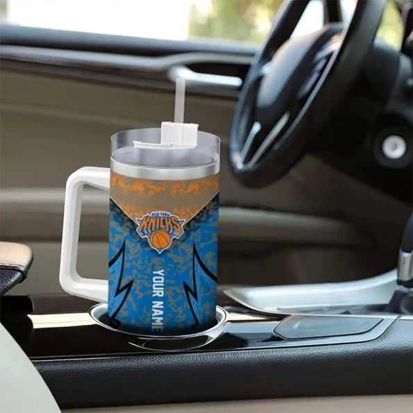 custom new york knicks chevron stripe blue curved tumbler trendy 1.webp