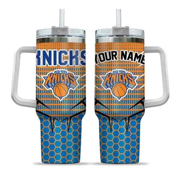 custom new york knicks hex texture blue curved tumbler best selling 1.webp