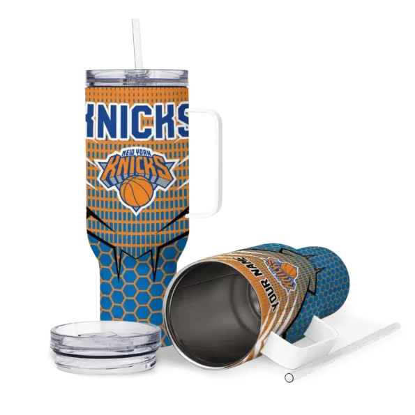 custom new york knicks hex texture blue curved tumbler high quality 1.webp