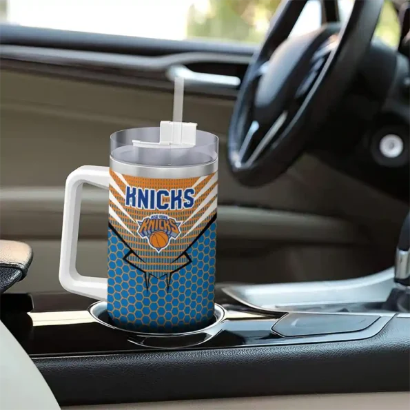 custom new york knicks hex texture blue curved tumbler trendy 1.webp