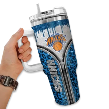 custom new york knicks leopard zipper blue curved tumbler fashion forward 1.webp