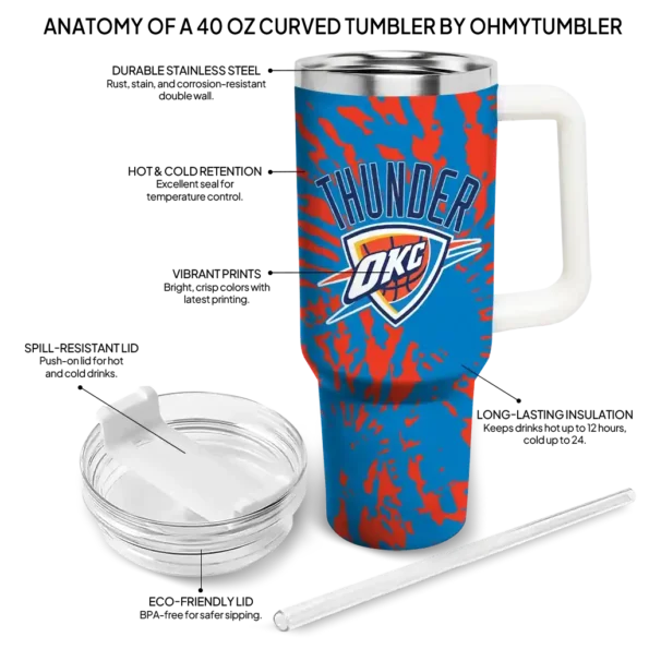 custom oklahoma city thunder burst swirl blue curved tumbler new arrival 1.webp