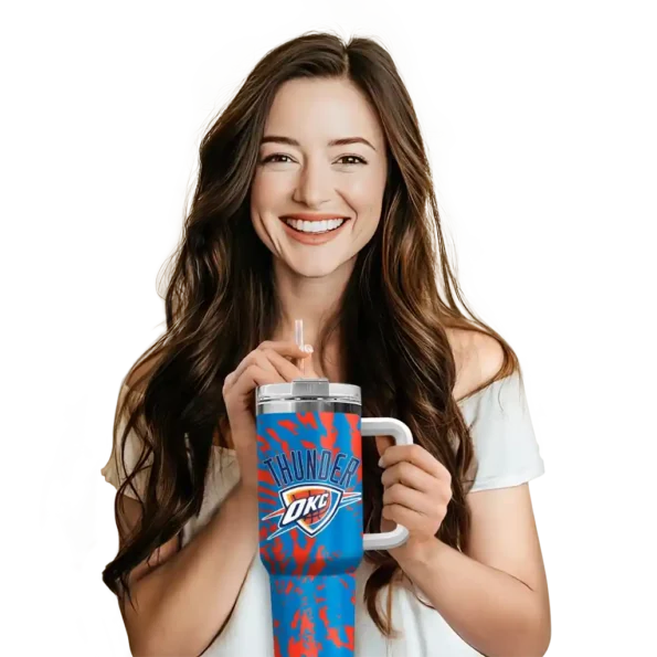 custom oklahoma city thunder burst swirl blue curved tumbler premium grade 1.webp