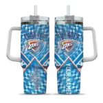 custom oklahoma city thunder chevron angle blue curved tumbler best selling 1.webp