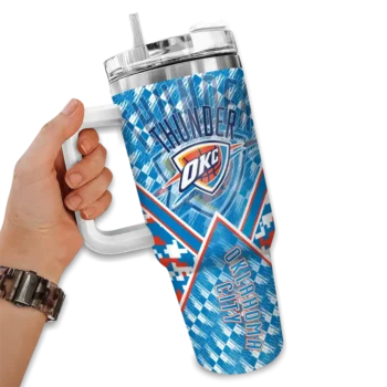 custom oklahoma city thunder chevron angle blue curved tumbler fashion forward 1.webp