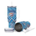 custom oklahoma city thunder chevron angle blue curved tumbler best selling 1.webp