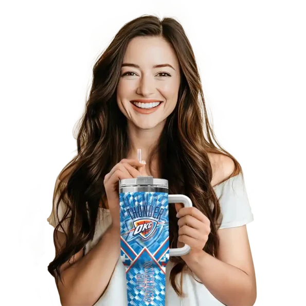 custom oklahoma city thunder chevron angle blue curved tumbler premium grade 1.webp