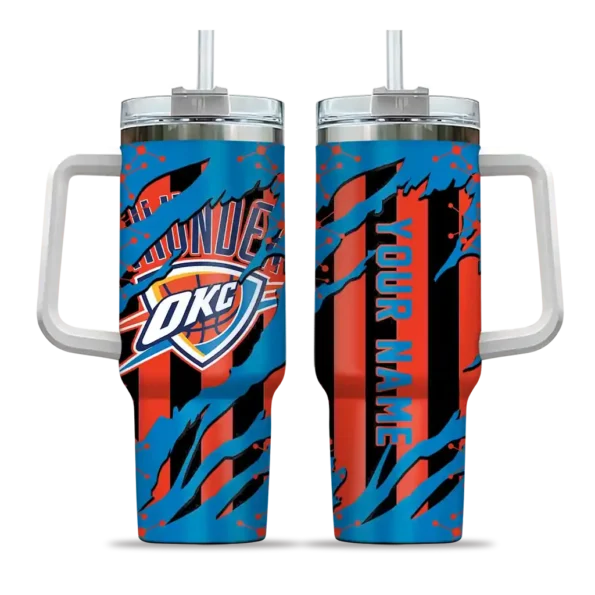 custom oklahoma city thunder claw cut blue black curved tumbler best selling 1.webp