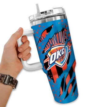 custom oklahoma city thunder claw cut blue black curved tumbler fashion forward 1.webp