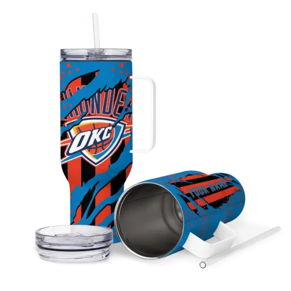 custom oklahoma city thunder claw cut blue black curved tumbler high quality 1.webp