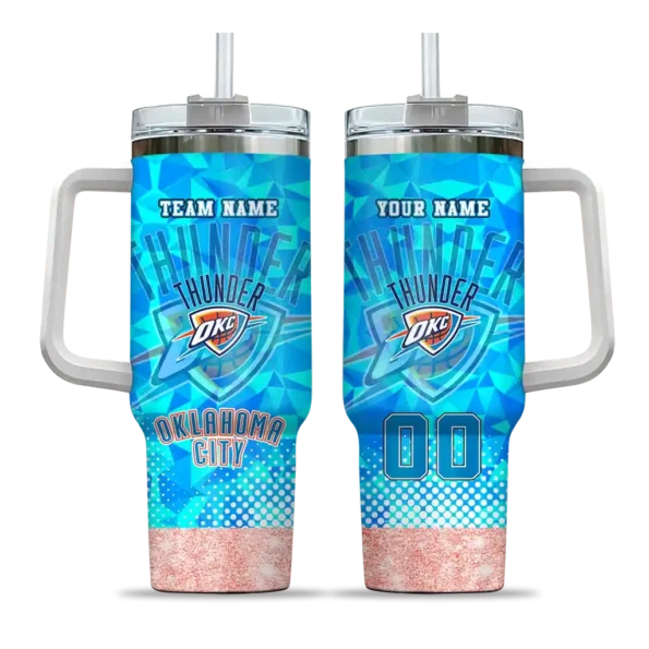 custom oklahoma city thunder geometric prism blue curved tumbler best selling 1.webp