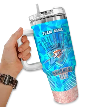 custom oklahoma city thunder geometric prism blue curved tumbler fashion forward 1.webp