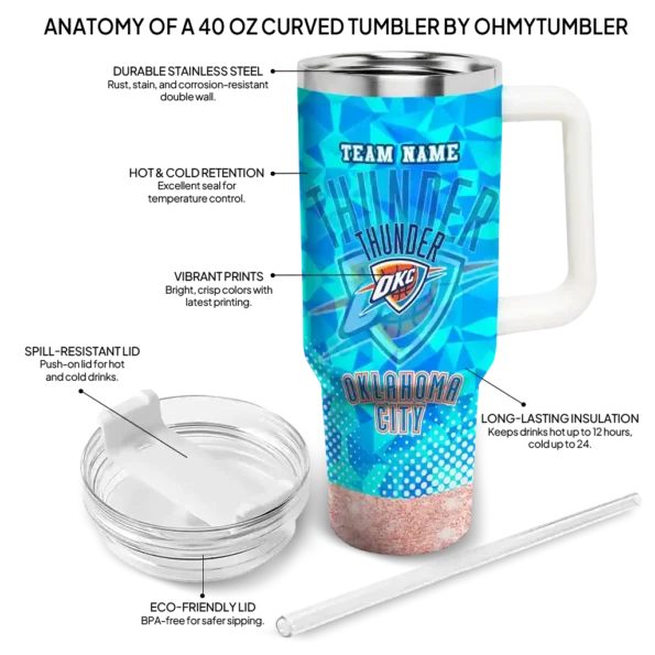 custom oklahoma city thunder geometric prism blue curved tumbler new arrival 1.webp