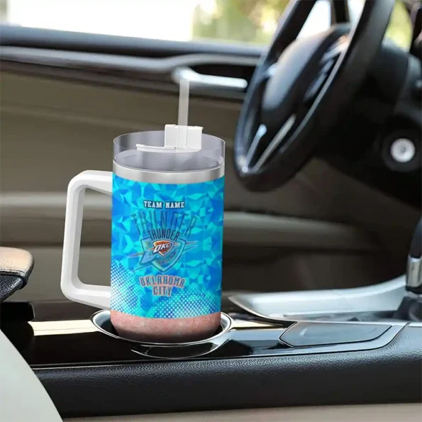 custom oklahoma city thunder geometric prism blue curved tumbler trendy 1.webp