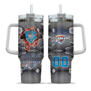 custom oklahoma city thunder superman shield blue gray curved tumbler best selling 1.webp