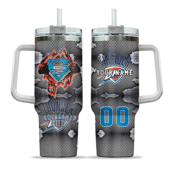custom oklahoma city thunder superman shield blue gray curved tumbler best selling 1.webp