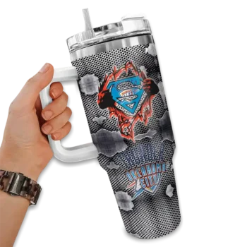 custom oklahoma city thunder superman shield blue gray curved tumbler fashion forward 1.webp