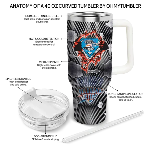 custom oklahoma city thunder superman shield blue gray curved tumbler new arrival 1.webp