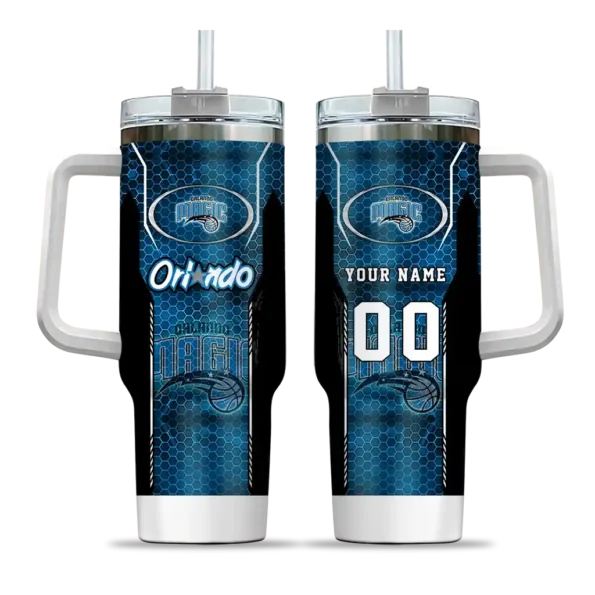 custom orlando magic hexagon armor blue curved tumbler best selling 1.webp
